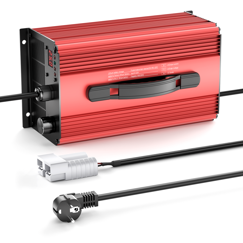NOEIFEVO 88.2V 25A Lithium-Batterieladegerät für 77.7V (72V) 21S Lithium-Li-Ionen-Lipo-Batterie, LCD-Display, Strom einstellbar, Ladegerät für E-Bike, Roller, Elektromotorrad