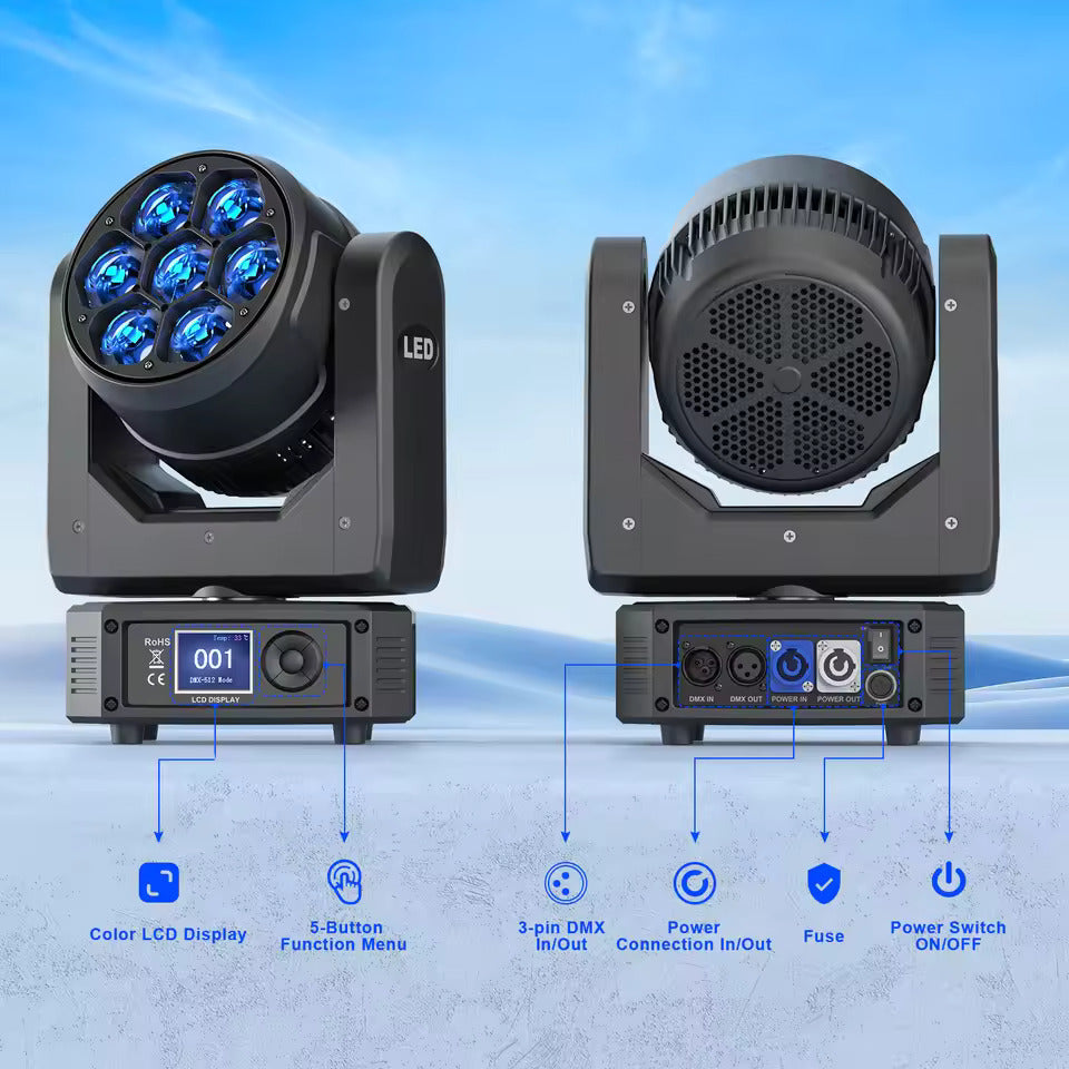 300W Moving Head LED-Partylicht mit Bienenaugen-Effekt, DMX-Steuerung, soundaktiviert für DJs, Bars, Weihnachten und Hochzeiten