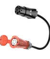 Enchufe tipo 2 a enchufe CEE16A, adaptador para cargador EV de 11 KW para extraer energía de la estación de carga