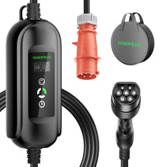 Cabo de carregamento de veículos eléctricos Noeifevo Type2, carregador de veículos eléctricos móveis 11KW 16A CEE 5m/10m/15m , protecção RCD DC6mA