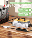 NOEIFEVO 36V 38,4V LiFePO4 batterioplader, 43,8V 25A oplader til golfbil, båd LiFePO4 batteri