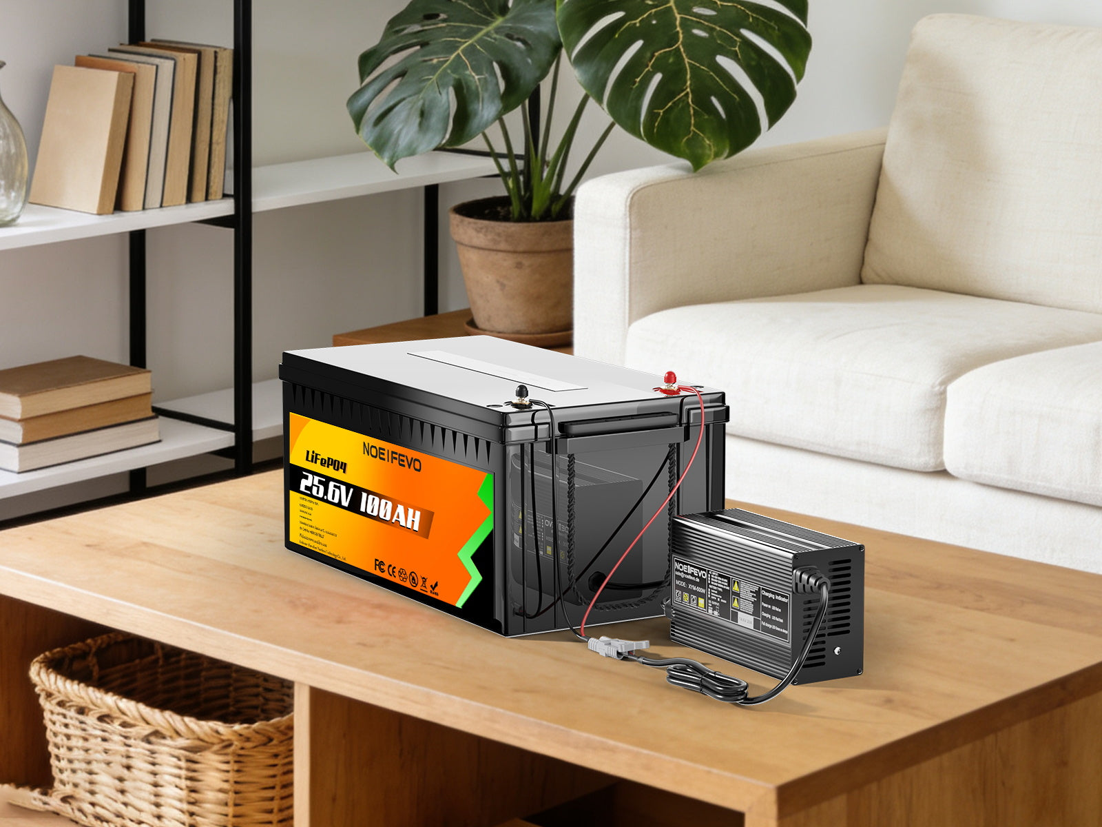 מטען סוללות Noeifevo 29.2V 15A LiFePO4 לסוללת ליתיום 24V 25.6V, הפעלת BMS 0V, כיבוי אוטומטי עם הגנה מלאה