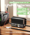 Noeifevo 14.6V 50A LiFePO4 Caricabatteria per 12V (12.8V) LiFePO4 Batteria, Reset LiFePO4 Caricabatteria