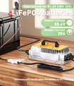 NOEIFEVO 58,4 V 20A Carregador de bateria de lítio Lifepo4 para bateria 48 V (51,2 V) 16S, à prova de água, ativação BMS de 0 V, desligamento automático com proteção total