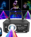 DJ Discolight-partylys, 3D RGB animations-diskolys med fjernbetjening, partylys med DMX, musikstyret beam-effekt scenelys til fest, festival, klub, scene, belysning, show