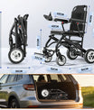Elektrorollstuhl – 13.6kg,300W Motor, abnehmbarer Lithium-Akku, elektromagnetische Bremse, 100kg Tragkraft,Leicht Rollstuhl Elektrisch Faltbar ideal für Reisen & Alltag