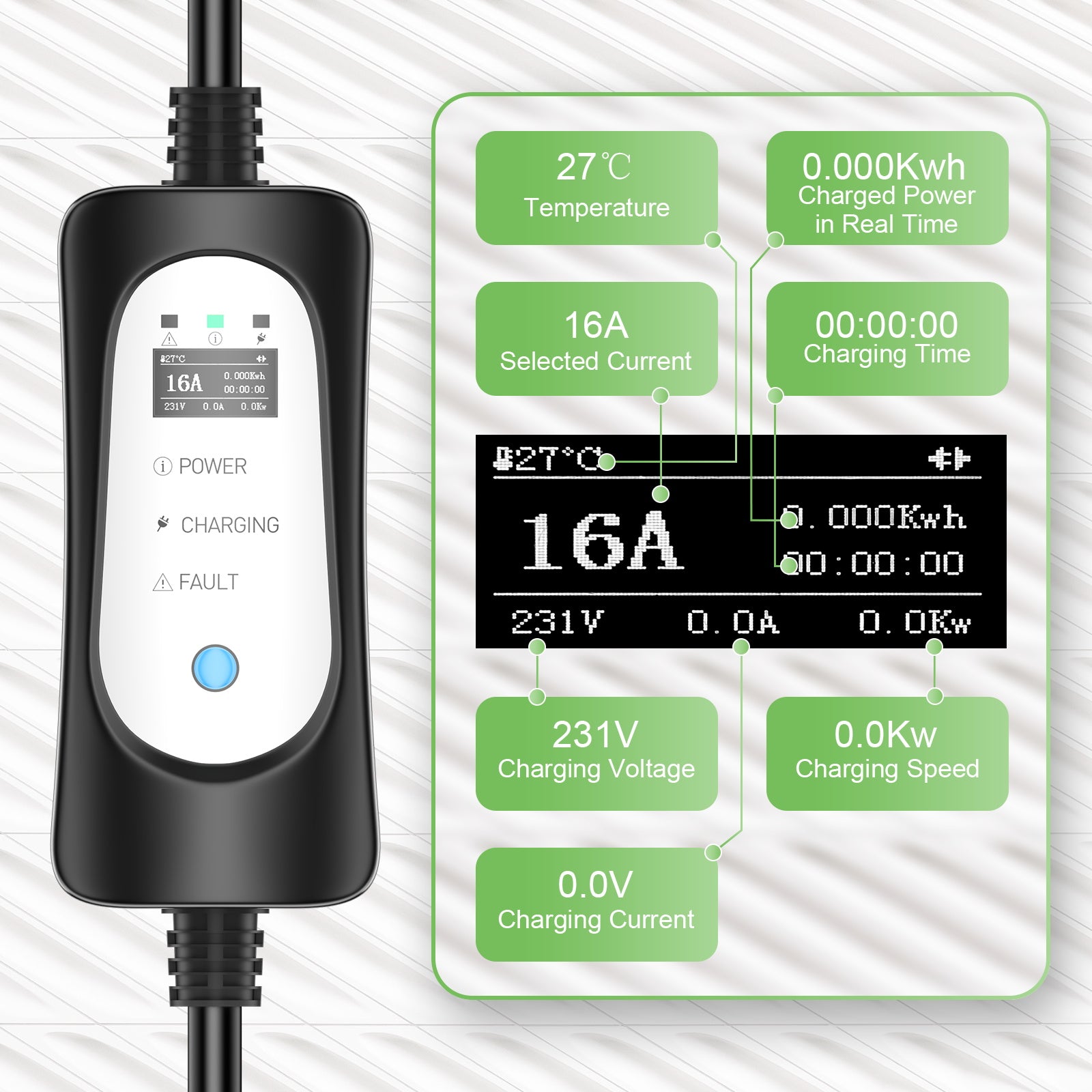 Caricabatterie portatile per veicoli elettrici Type2 3,6KW 16A, Type1 cavo di ricarica mobile per veicoli elettrici da 5 metri con connettore Schuko