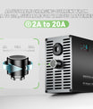 NOEIFEVO 84V 2-20A מטען סוללות ליתיום עבור סוללת ליתיום-Li-Ion-Lipo 74V 20S, עם תצוגת LCD, זרם מתכוונן, מטען עבור אופניים חשמליים, קורקינטים, אופנועים חשמליים