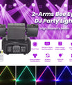 36W Disco-Licht 2-Arm LED Moving Head RGBW Partylicht mit Bienenauge, DMX512 Beam Bühnenbeleuchtung für Nachtclub, Bar, KTV