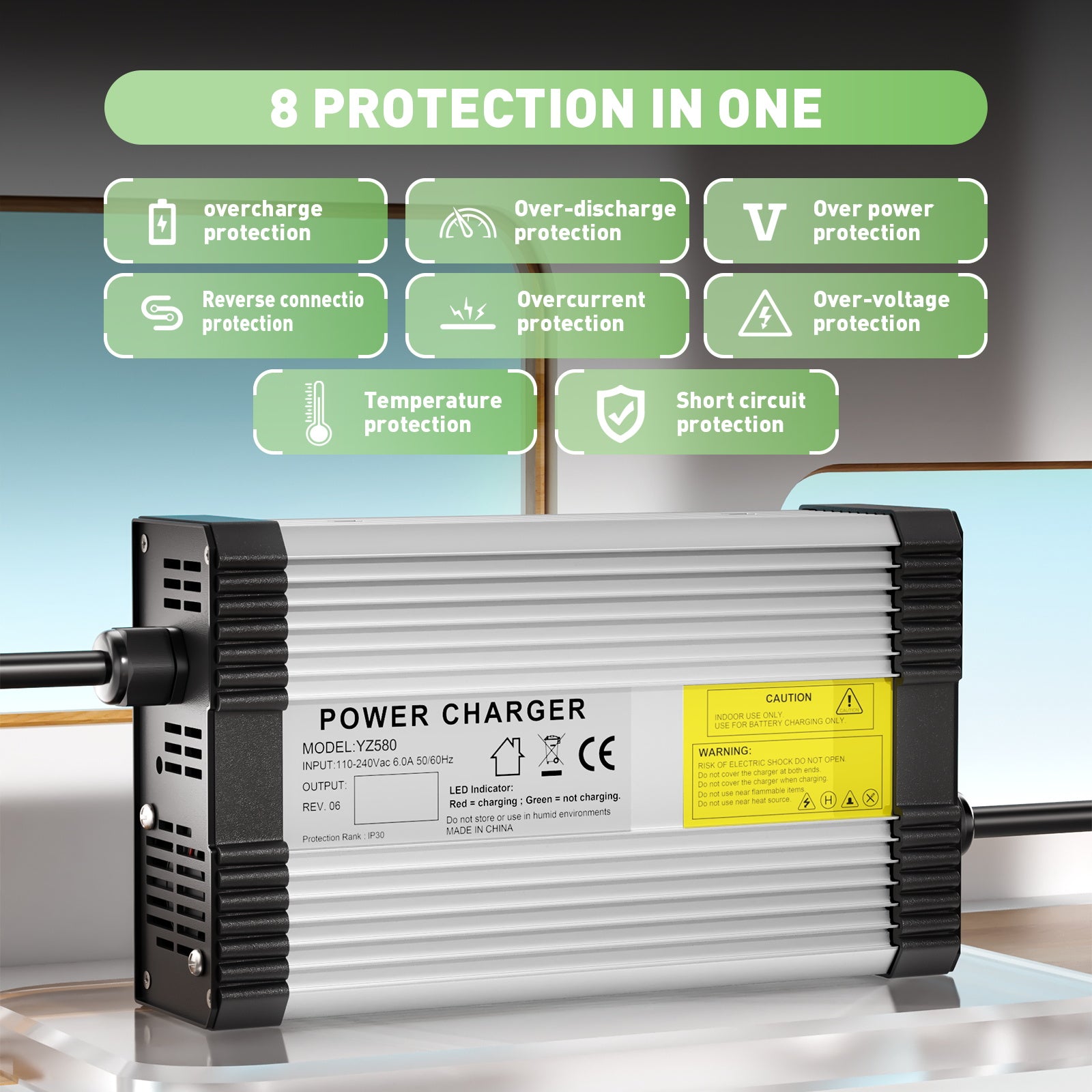 NOEIFEVO 96.6V 4A lithium batterioplader til 23S 84V 85.1V lithium batteri, med køleblæser, automatisk nedlukning.