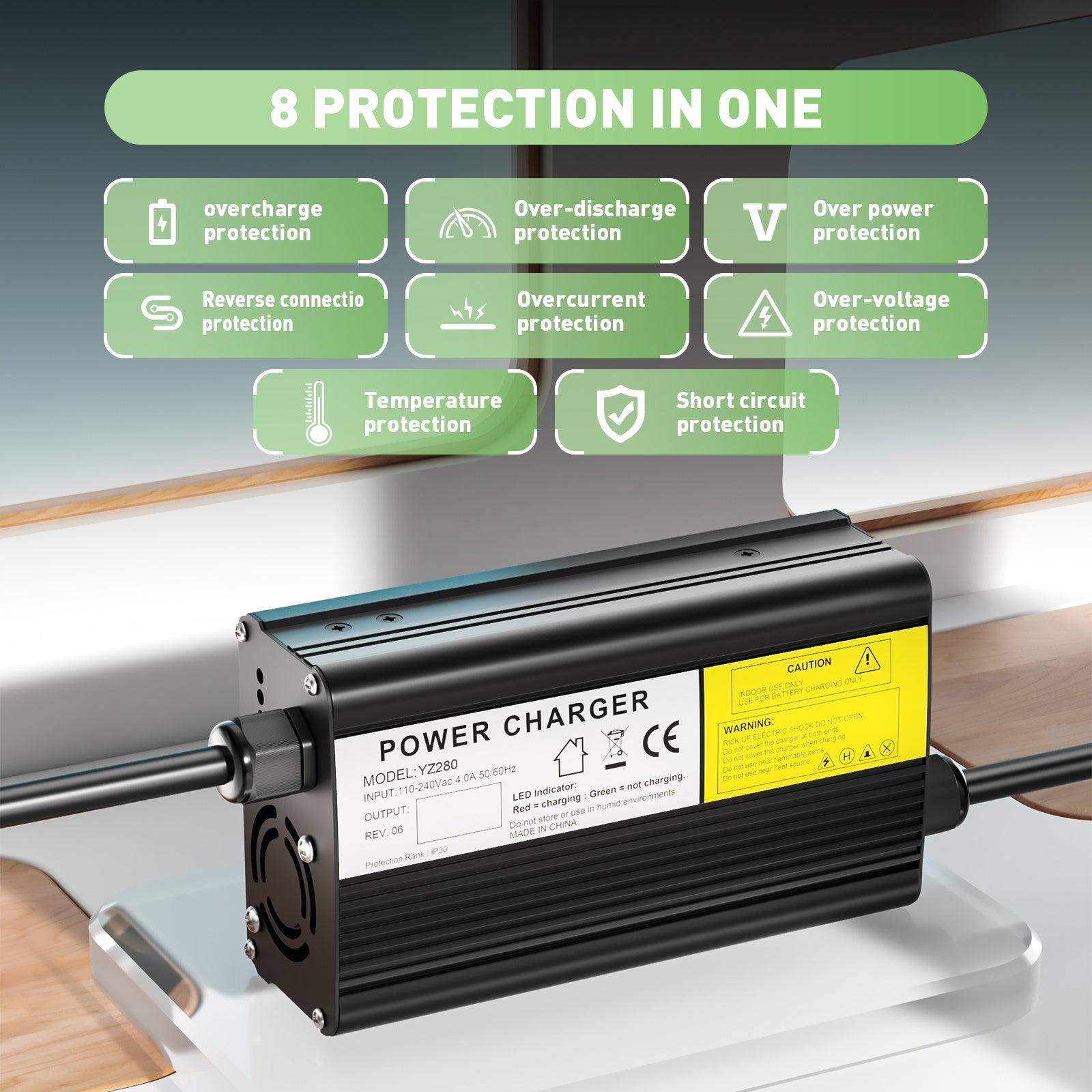 NOEIFEVO 58.8V 4A Lithium Batterioplader til 48V 51.8V 14S Batteri, E-Bike Scooter El Device Motorcykel Oplader.