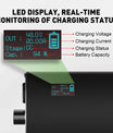 NOEIFEVO 48V 2A-20A Strømadjusterbart Batterilader for Blysyrebatterier, AGM, Gel, Golfbatterilader, LED-skjerm