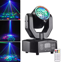 36W Partylicht, beweglicher Scheinwerfer mit Lichtstrahlmuster, RGB-Vollfarbe, DMX-Steuerung, Sprachsteuerungsmodus, Stroboskopeffekt, geeignet für DJs, Diskotheken, Familienfeiern und Weihnachten.