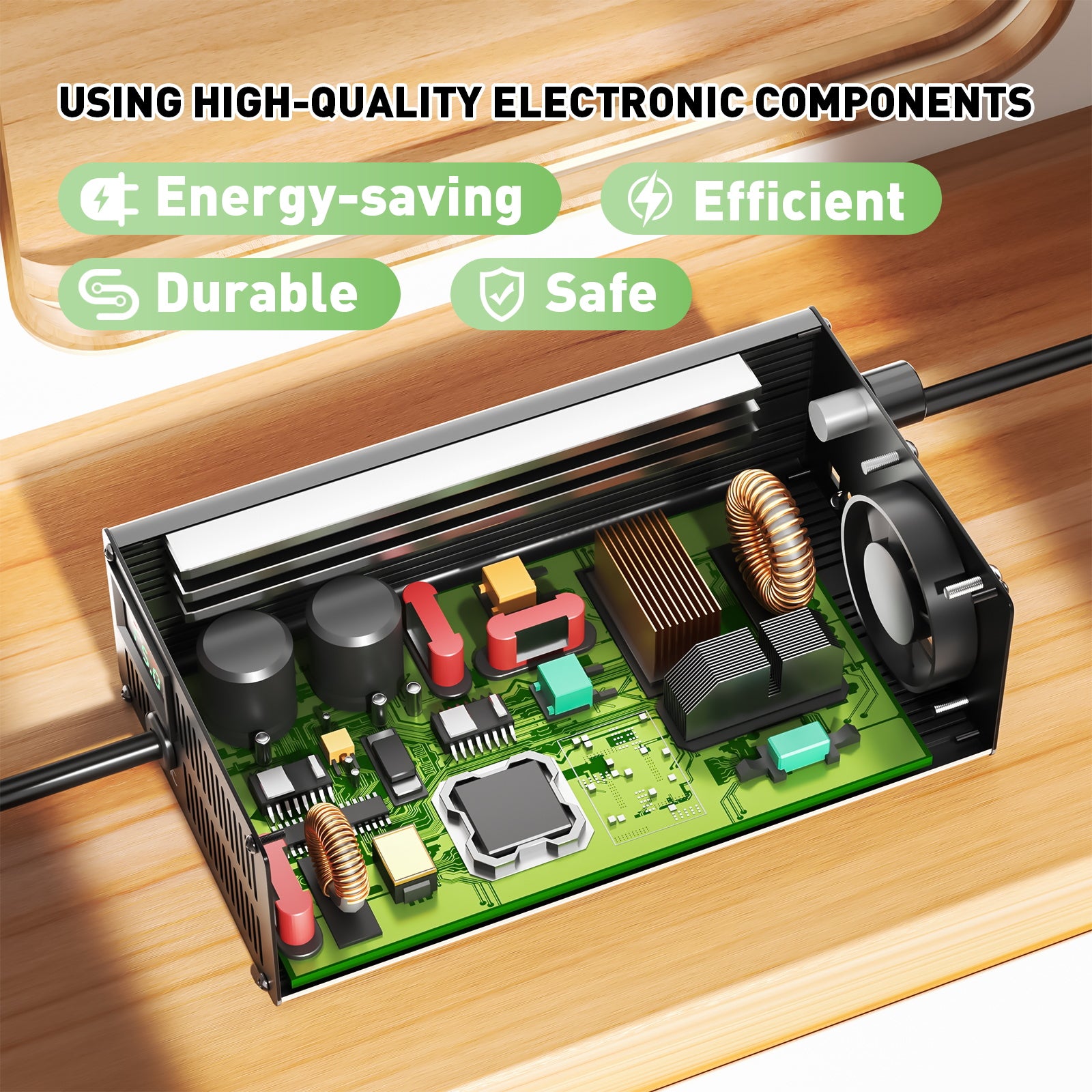 NOEIFEVO 60V 1A-20A Strom Einstellbares Batterieladegerät für Blei-Säure-Batterien, AGM, Gel, Golfwagen-Batterieladegerät, LED-Anzeige