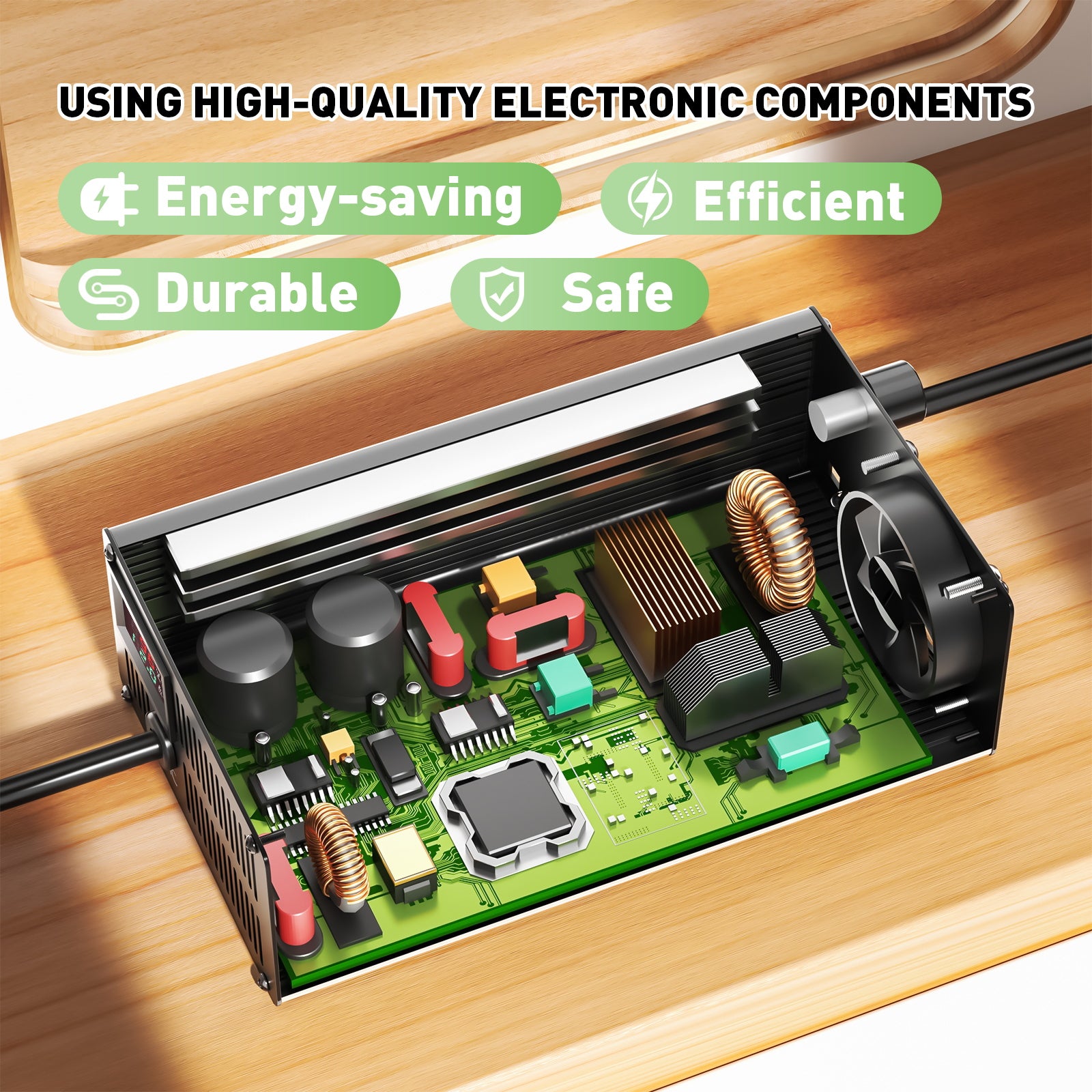 NOEIFEVO 96V 12A  Blei-Säure-Batterien -Batterieladegerät, geeignet für 96V 8S  Blei-Säure-Batterien, LCD-Display, einstellbarer Strom