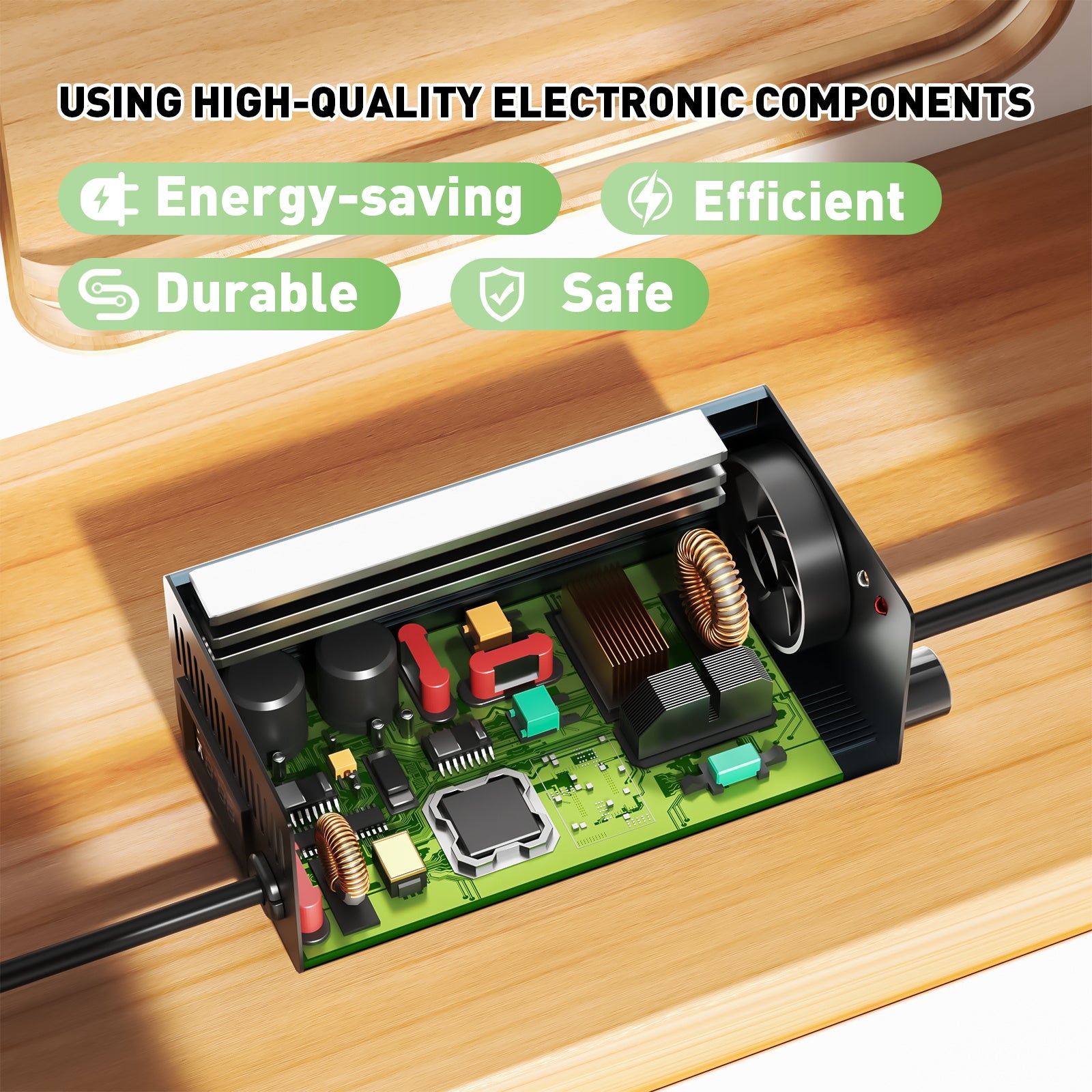 NOEIFEVO 48V 1A-8A Strom Einstellbares Batterieladegerät für Blei-Säure-Batterien, AGM, Gel, Golfwagen-Batterieladegerät,LED-Anzeige