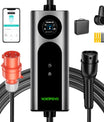 Noeifevo Type 2 Mobil EV Wallbox, 11KW 3-fas CEE16A Justerbar Laddningskraft EV-laddare, 5m/10m/15m EV-laddkabel för Model Y/3, ID.3/4/5, MG4, EX30, e-up, e-tron, Zoe och andra elbilar.
