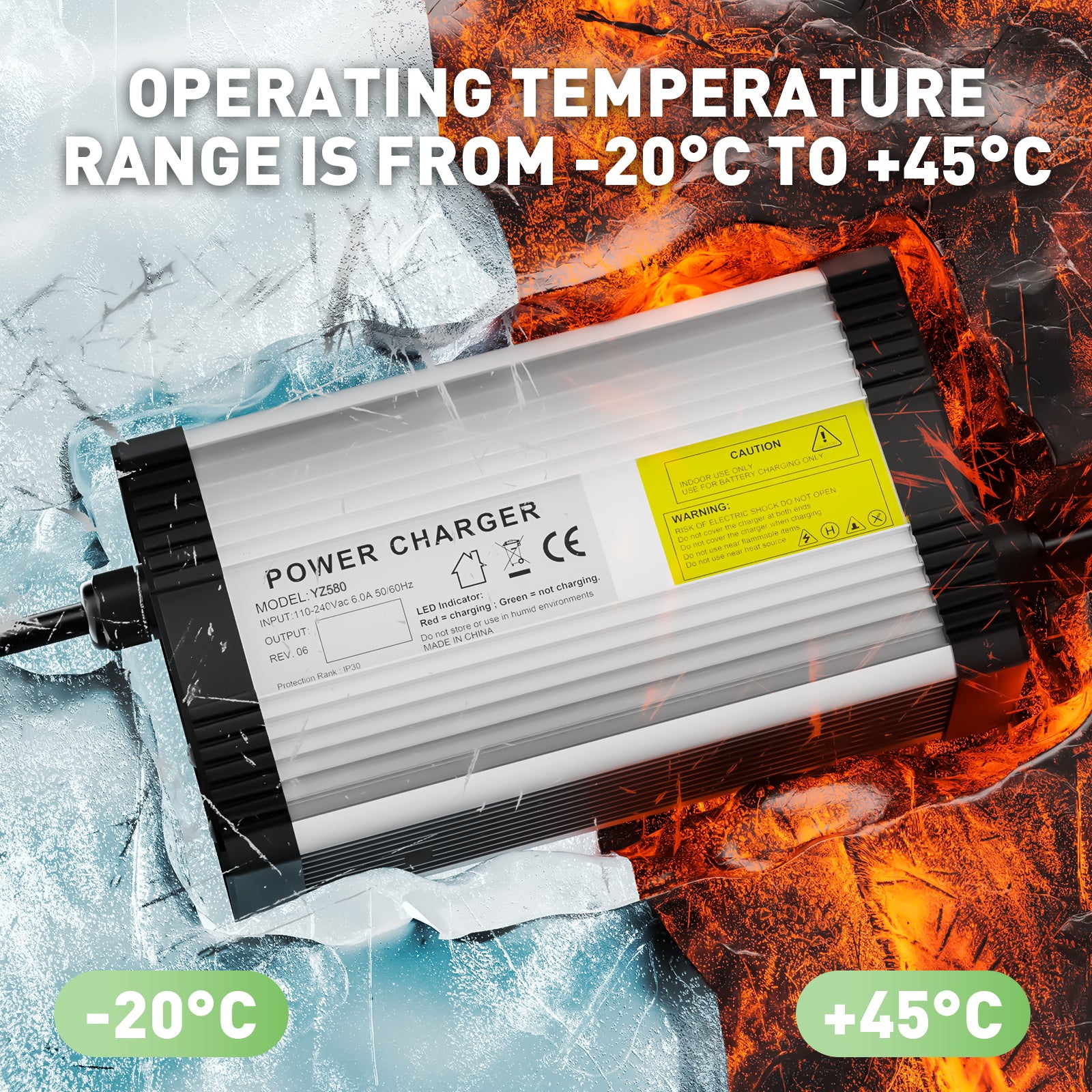 NOEIFEVO 67.2V 5A Lithium-batterilader til 16S 59.2V 60V Lithiumbatteri, med køleventilator, automatisk slukning.