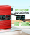 NOEIFEVO 46.2V 2A 3A 3.5A 4A Lithium-Ladegerät für 11S 40.7V Li-Ion Lipo-Batterien, mit LCD-Anzeige, Kühlventilator, automatischer Abschaltung(RED)