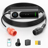 NOEIFEVO Mobile Wallbox 11kW mit APP [5m/10m | 3-phasig | 6–16 A], Ladekabel e Auto CEE-16A 400V auf Typ 2 mit Einstellbarer Ladeleistung, EV-Ladegerät für ID.3/4/5/7, IX1, Model 3/Y und andere BEV/PHEV