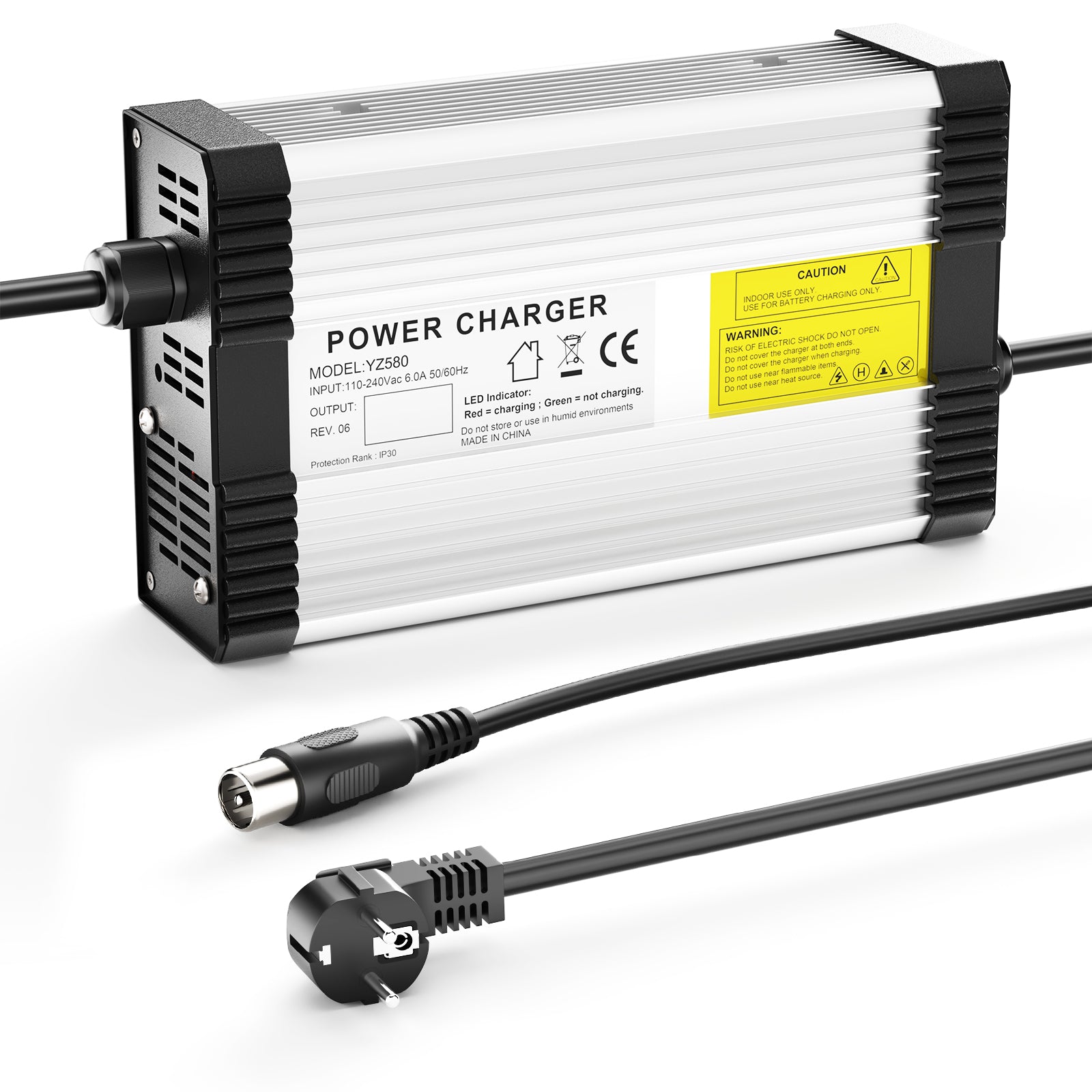 NOEIFEVO 67.2V 5A Lithium-batterilader til 16S 59.2V 60V Lithiumbatteri, med køleventilator, automatisk slukning.