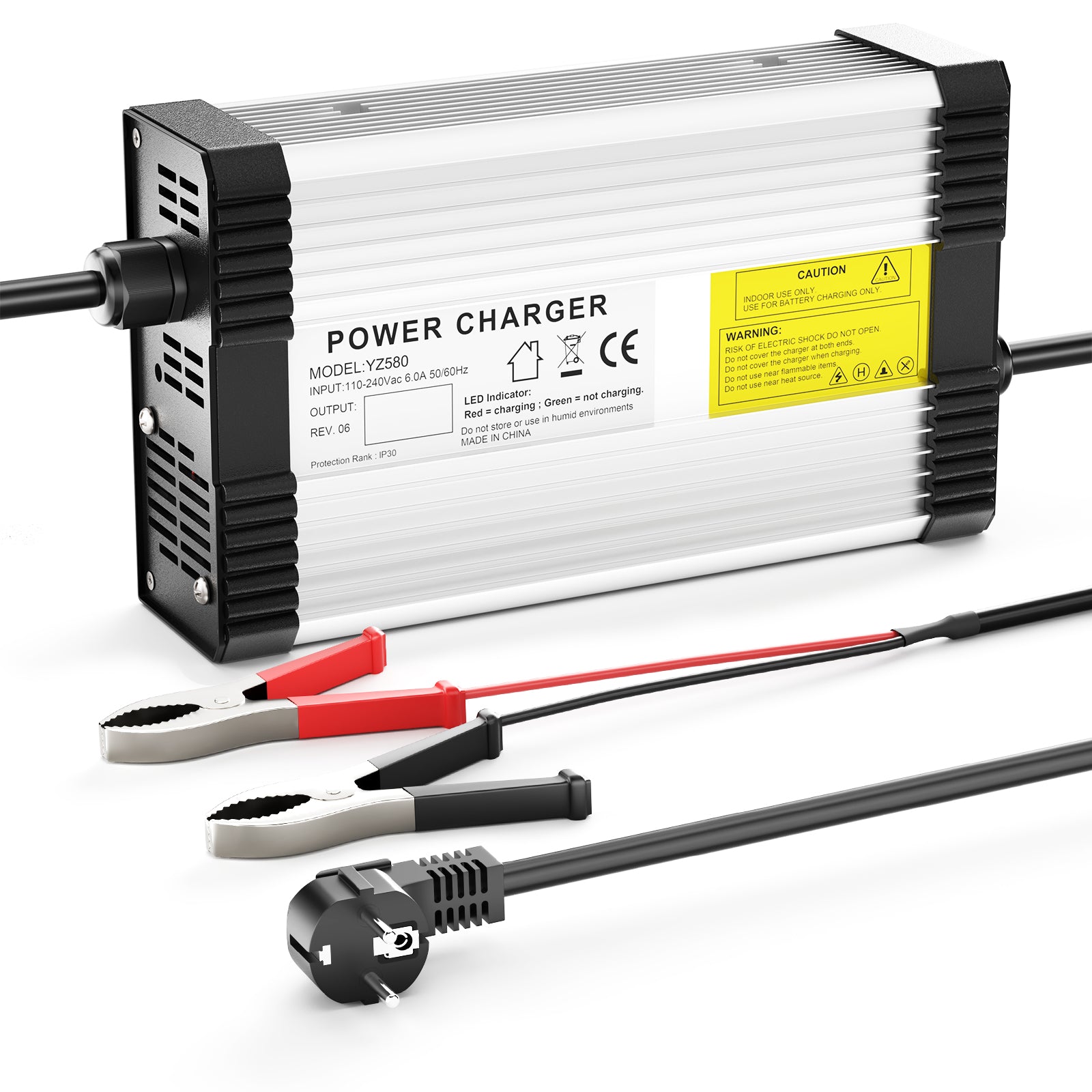 NOEIFEVO 14.6V 20A LiFePO4-batteriladdare för 12V 12.8V 4S LiFePO4-batteri, med kylfläkt, automatisk avstängning.