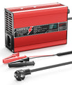 NOEIFEVO 50.4V 2A 2.5A 3A Lithium-nabíječka pro 12S 44.4V Li-Ion Lipo-baterie, s LCD displejem, chladicím ventilátorem, automatickým vypnutím(ČERVENÁ)