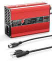 NOEIFEVO 37.8V 2A 3A 3.5A 4A  cargador de litio para baterías Li-Ion Lipo 9S 33.3V, con pantalla LCD, ventilador de enfriamiento, apagado automático (ROJO)