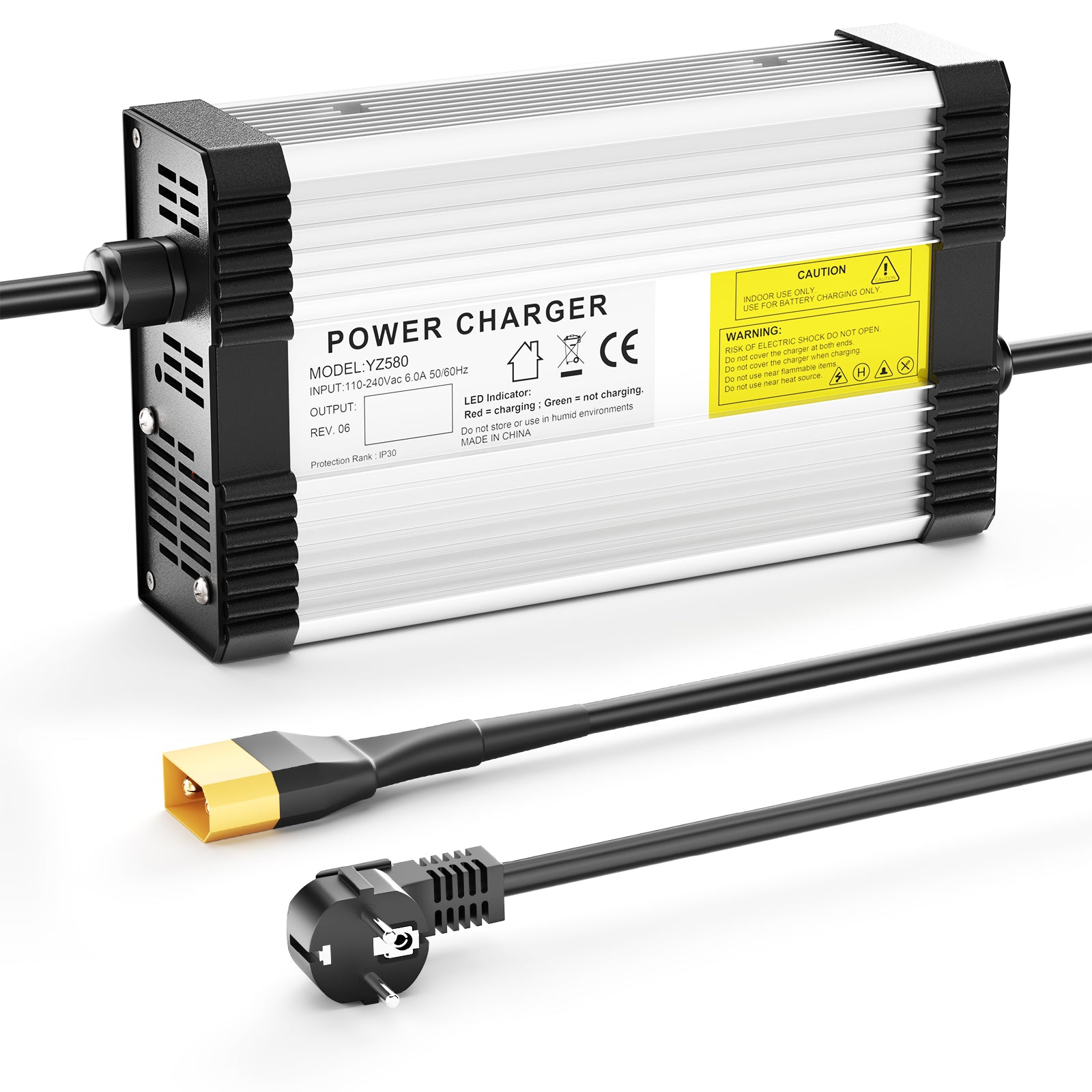 NOEIFEVO 29.2V 14A LiFePO4-batterilader til 24V 25.6V 8S LiFePO4-batteri, med kølevifte, automatisk slukning.