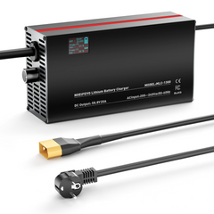 NOEIFEVO 58,8V 2-20A Lithium-baterie nabíječka pro 51.8V 52V 14S Lithium-Li-Ion-Lipo baterii, LCD displej, nastavitelný výkon, nabíječka pro E-kolo, skútr, elektrické motocykly