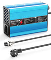 NOEIFEVO 33.6V 2A 3A 4A 5A Carregador de Lítio para Baterias Li-Ion Lipo 8S 29.6V, Ventilador de Resfriamento, Desligamento Automático (AZUL)