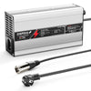 NOEIFEVO 75,6V 6A lítiová nabíjačka batérií pre 66,6V 18S batérie s automatickým vypínaním hliníkový kryt s ventilátorom (strieborný)