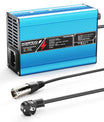 El cargador de batería de litio NOEIFEVO 54.6V 2A 2.5A 3A para baterías Li-Ion Lipo 13S 48.1V, con ventilador de refrigeración y apagado automático (AZUL).