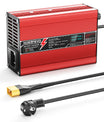 NOEIFEVO 42V 2A 3A 3.5A 4A Carregador de Bateria de Lítio para Baterias 10S 37V Li-Ion Lipo, Ventilador de Resfriamento, Desligamento Automático (Vermelho)