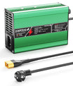 NOEIFEVO מטען ליתיום 29.4V 2A 3A 4A 5A עבור סוללות Li-Ion Lipo 7S 25.9V, מאוורר קירור, כיבוי אוטומטי (ירוק)