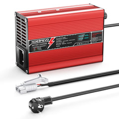 Carregador de Bateria de Lítio NOEIFEVO 12,6V 5A 6A 7A 8A 10A para Baterias Li-Ion Lipo 3S 11,1V, com Tela LCD, Ventilador de Refrigeração, Desligamento Automático (Vermelho)