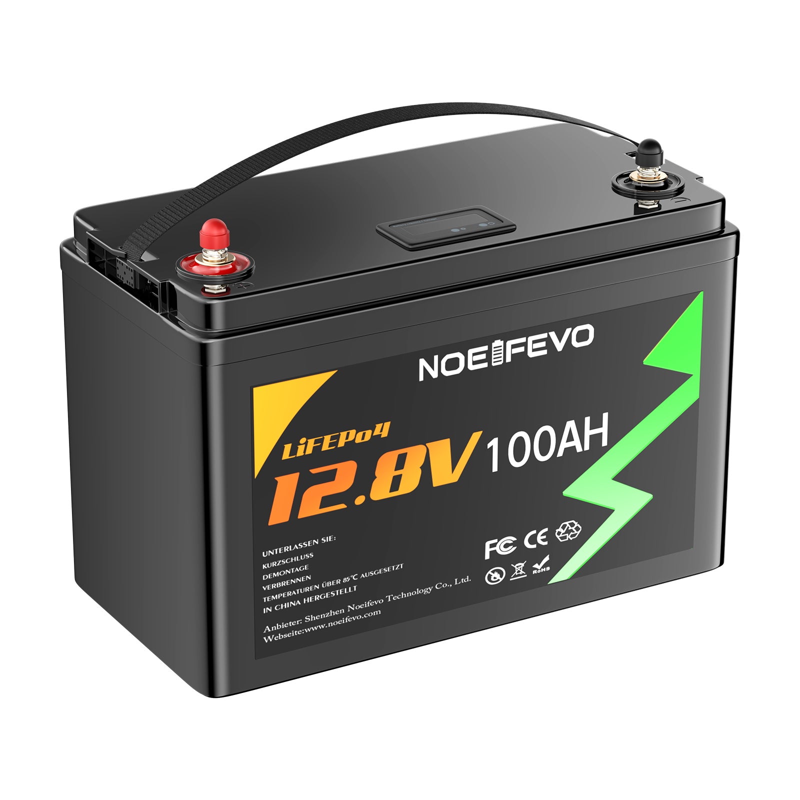 NOEIFEVO N100 12V 100AH ​​​​lithiumjernfosfatbatteri LiFePO4 genopladeligt batteri med 100A BMS