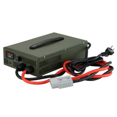 מטען סוללות NOEIFEVO 24V 10A-100A Lithium LiFePO4, מתח טעינה 29.2V, תצוגת LCD, מתכוונן זרם, מאוורר