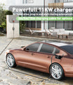 NOEIFEVO EV Wallbox 11kW, Mobile Ladestation 3-Phasen 400V (6-16A einstellbar), Type 2 Ladekabel mit EU-Reiseadapter (CEE32/CEE16A/Schuko/Type2 Stecker), für Model Y/3, ID.3/4/5, MG4, EX30, Zoe und andere PHEV/EV.