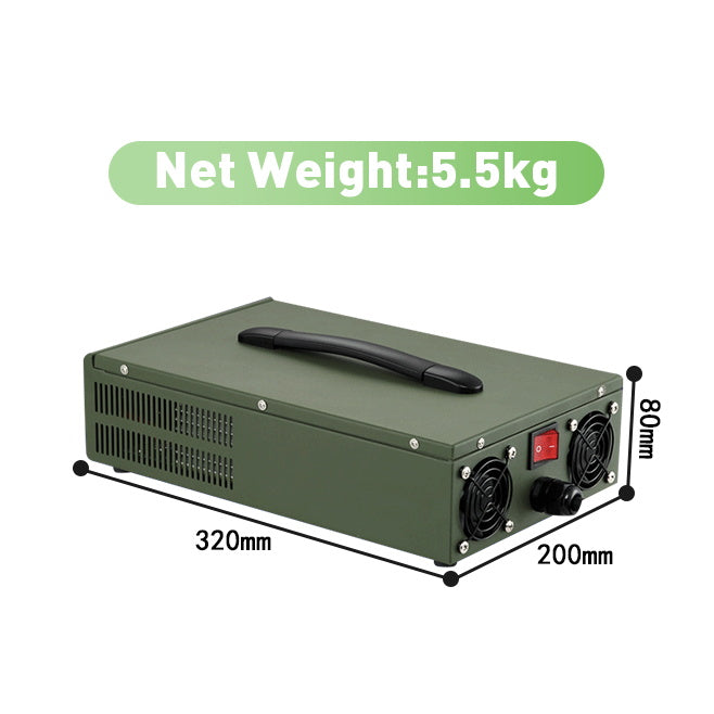 NOEIFEVO 24V 10A-100A Lithium LiFePO4 batterioplader, ladespænding 29,2V, LCD display, strøm justerbar, blæser