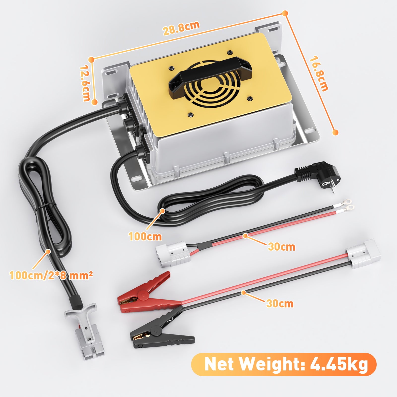 NOEIFEVO 29,2V 50A rýchla nabíjačka pre 24V 25,6V lítiovú LiFePO4 batériu, vodotesná, 0V BMS Activate