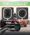 NOEIFEVO Typ2 Mobile Wallbox/Ladestation 11 kW 3-Phasen, 6-16 A Einstellbarer Ladestrom, 1-10 Stunden Verzögerungs-Ladung, CEE 16A auf Typ2 Tragbarer EV-Ladegerät , Für alle Typ2 EV & PHEV