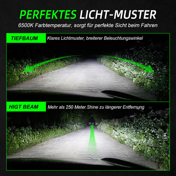 FATEEYE H7 LED Scheinwerfer Kit 10000LM 50W Fern/Abblendlicht 6500K Weiß Halogen(2Stück)