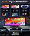 NOEIFEVO 10,26 Zoll Carplay Bildschirm für Autos mit kabellosem Carplay, Android Auto, MirrorLink, 1080P IPS Touchscreen, tragbares Radio, unterstützt Bluetooth/Freisprech-Sprachsteuerung/GPS/Siri/FM-Übertragung/Aux/TF-Karte.