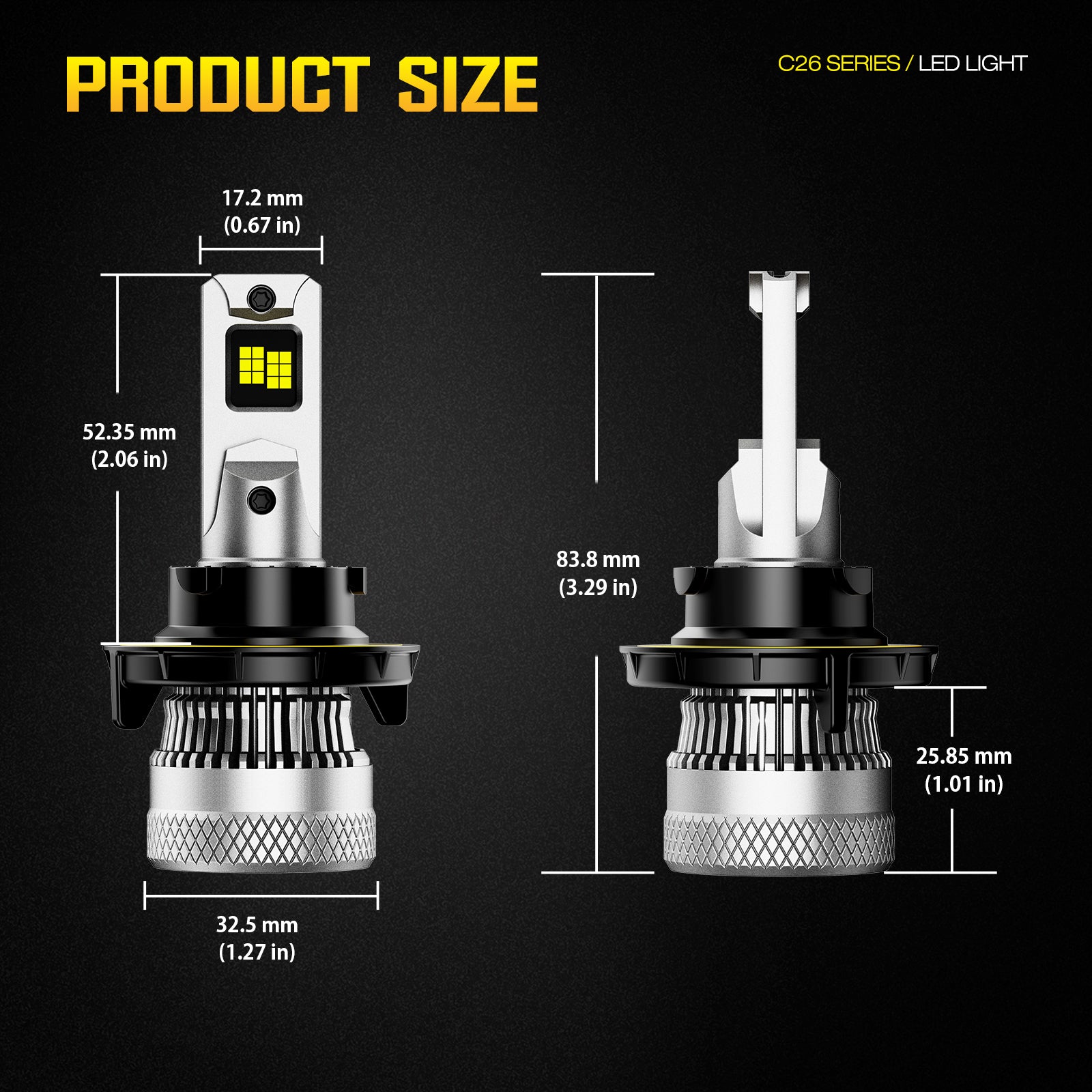 NOEIFEVO H13 Auto Koplamp, 40.000 Lumen, 200W, 6500K Wit, IP68 Waterdicht, 100.000 Uur Levensduur, Dim- en Hoogbeam