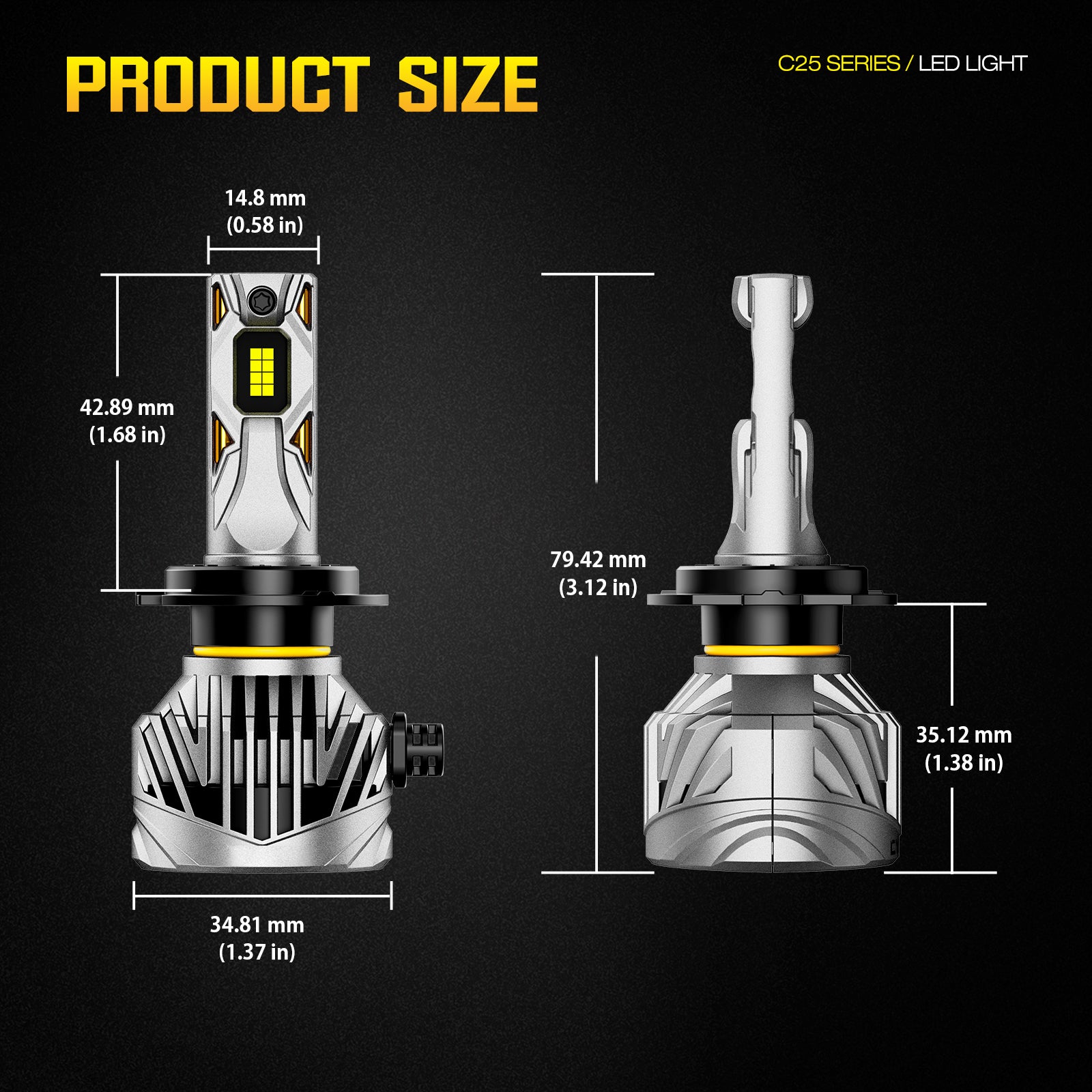 NOEIFEVO H7 Lâmpada de Farol de Carro, 30.000 Lúmens, 130W, 6500K Branco, IP68 À Prova d'Água, 100.000 Horas de Vida Útil, Farol Baixo e Alto