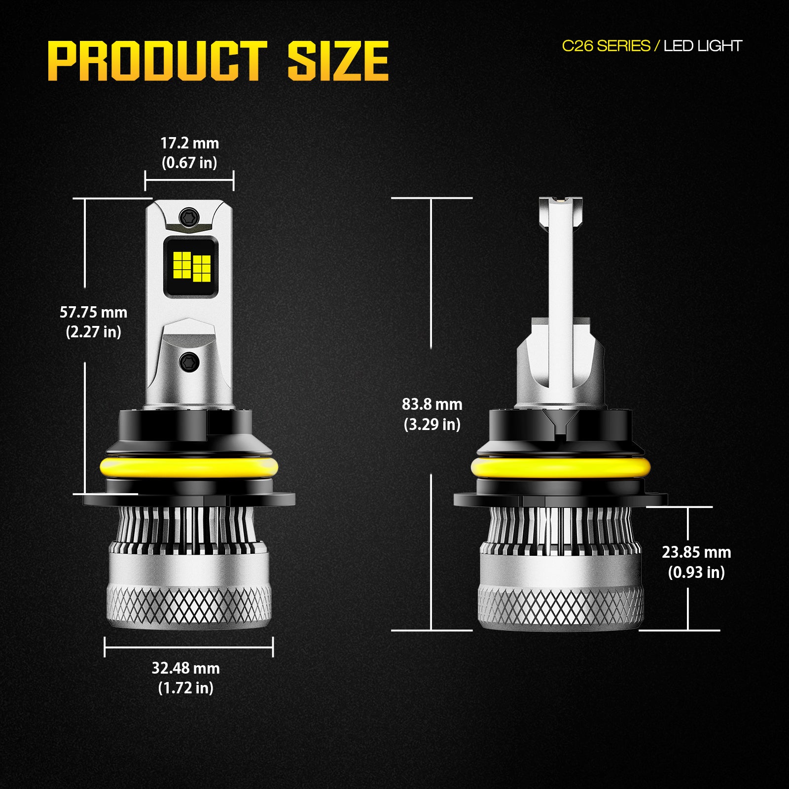 NOEIFEVO 9004 Lámpara de Faros de Coche, 40.000 Lúmenes, 200W, 6500K Blanco, IP68 a Prueba de Agua, 100.000 Horas de Vida Útil, Luz Baja y Alta