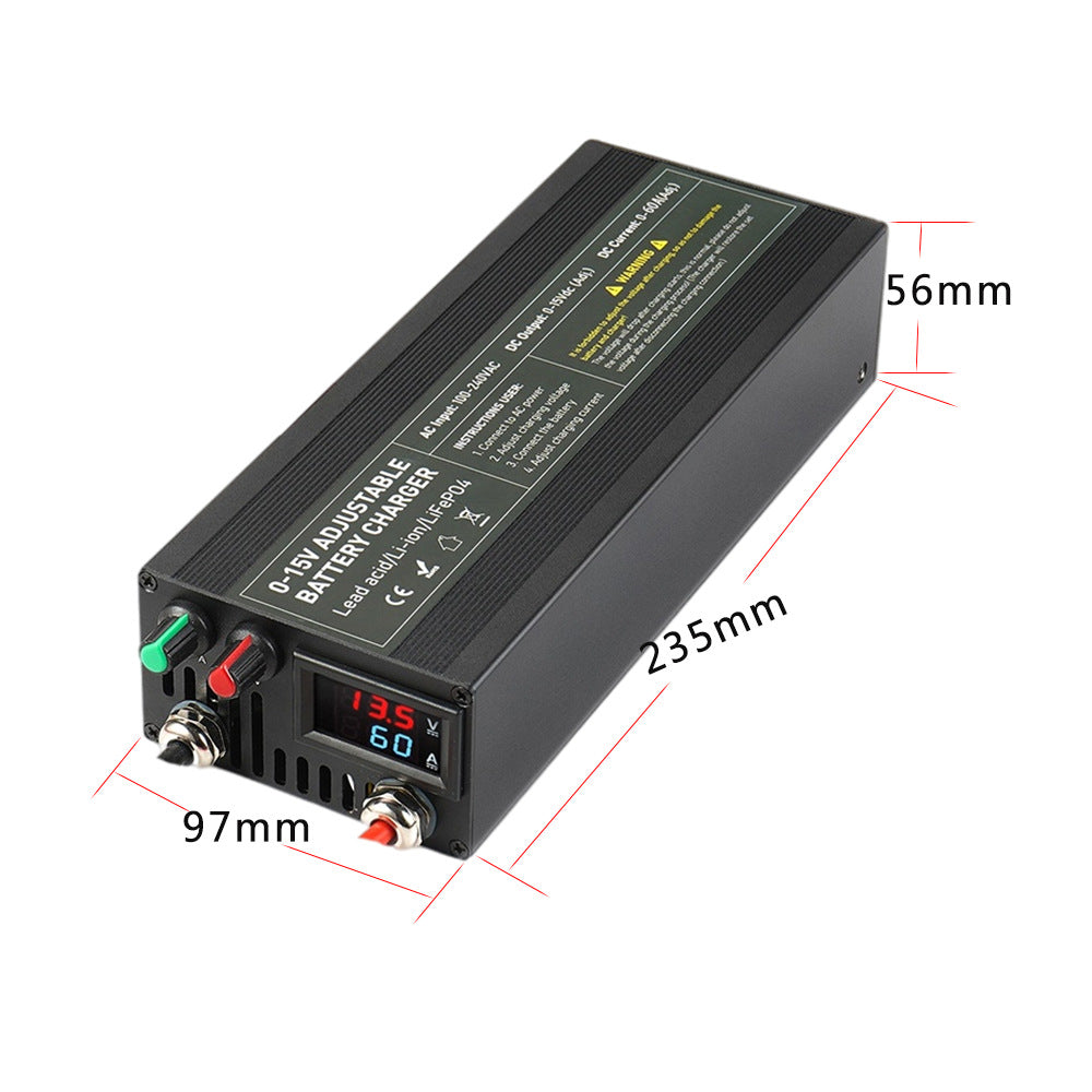 NOEIFEVO regolabile con tensione e corrente 0-15V 1-60A /85A Caricabatterie , compatibile con batterie al litio, LiFePO4 e piombo-acido da 3,7V 6V 12V