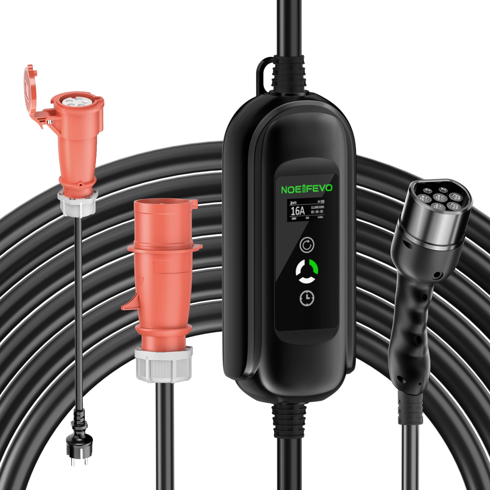 Noeifevo alimentación de Cable de carga rápida 11kW 16A Tipo 2 a CEE EV Cargador 5m/10m/15m