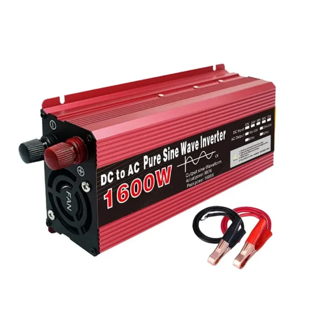 12 V til AC 220 V ren sinus-inverter, 1000W, 1600W, 2200W, 3000W bærbar strømforsyningskonverter, bil-sol-inverter